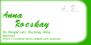 anna rocskay business card